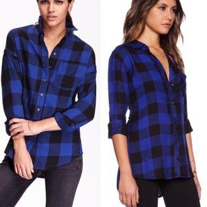 Old Navy The Boyfriend Blue Buffalo Plaid Flannel - XL
